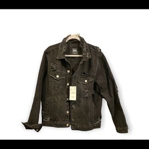 Zara Men’s charcoal black jean jacket
